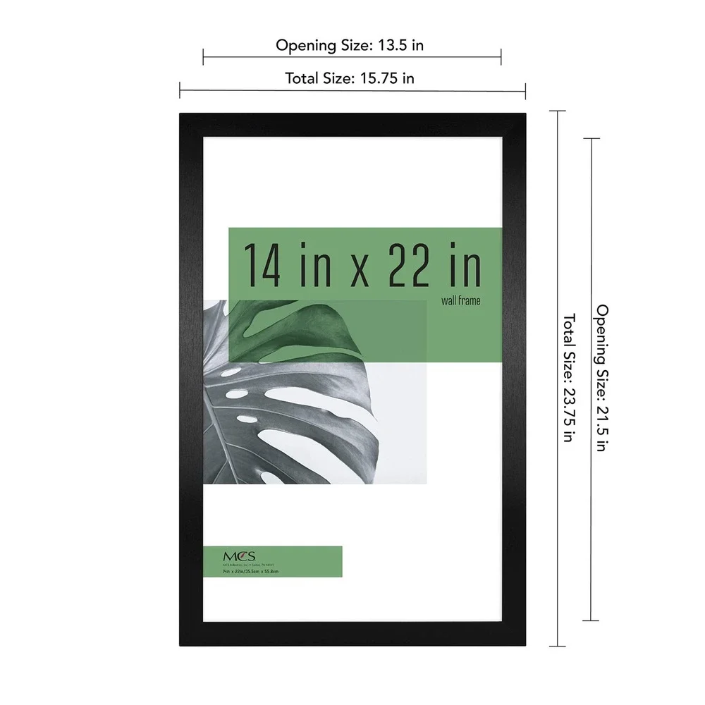 MCS Studio Gallery 14x22 Black Woodgrain Wall Picture Frames 2 Pack 40945